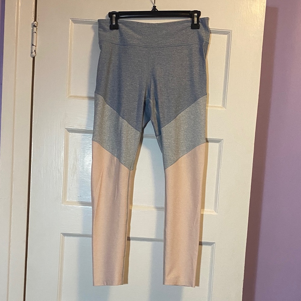 Blue/gray & Pink Colorblock Leggings